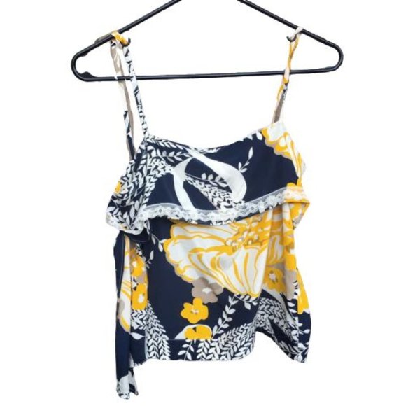 Paul & Joe Silk Floral Printed Tank Top Blue Yellow White Size 1 (S) - Picture 1 of 5